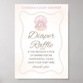 Pearl Baby Shower Game Sign ポスター