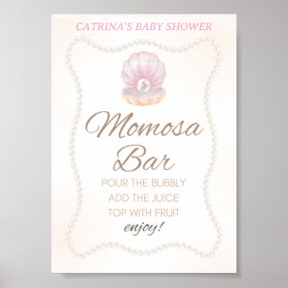 Pearl Baby Shower Game Sign ポスター