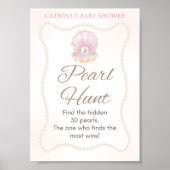 Pearl Baby Shower Game Sign ポスター (正面)