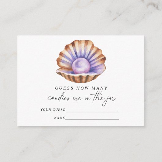 Pearl baby shower Guess how many candies エンクロージャーカード (正面)
