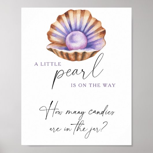 pearl baby shower Guess how many candies ポスター (正面)