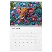 Pearl & Bead Embroidery – 2026 Calendar カレンダー (3月 2026)