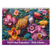 Pearl & Bead Embroidery – 2026 Calendar カレンダー (カバー)