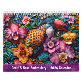 Pearl & Bead Embroidery – 2026 Calendar カレンダー