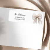 Pearl Bow White Return Address Label ラベル