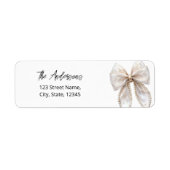Pearl Bow White Return Address Label ラベル (正面)