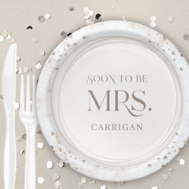 Pearl Bridal Shower Soon to be Mrs. Modern Minimal ペーパープレート