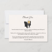 Pearl Champagne Glass Graduation サンキューカード (正面)