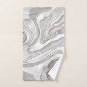 Pearl, diamonds and platinum geode digital art バスタオルセット (ハンドタオル)