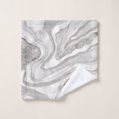 Pearl, diamonds and platinum geode digital art バスタオルセット (ウォッシュタオル)