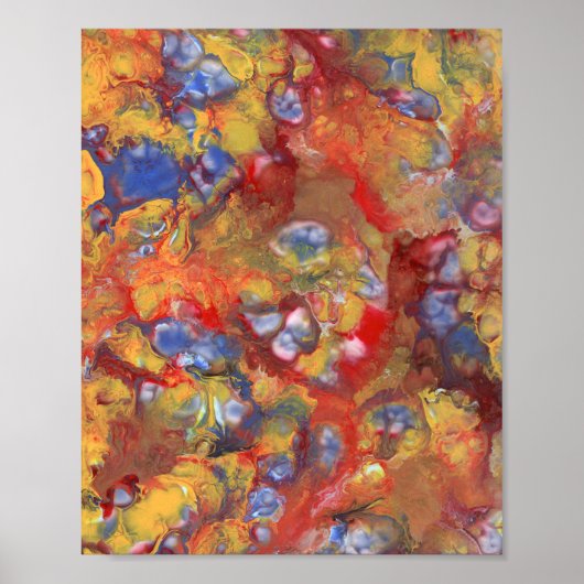 Pearl Dream Abstract Acrylic Painting Photo Poster ポスター (正面)
