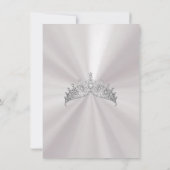 Pearl - Floral & Silver Tiara Quinceanera サンキューカード (裏面)