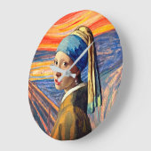 Pearl Girl’s Silent Scream Clock ラージ壁時計 (傾斜)