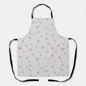 Pearl Gray Japanese Purple Tulip Floral Pattern エプロン (正面)