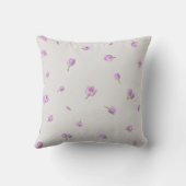Pearl Gray Japanese Purple Tulip Floral Pattern クッション (裏面)