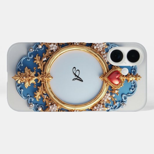 Pearl Heart Glow Luxe ✨ ロマンティックでエレガントなフレーム Case-Mate iPhoneケース (裏面 (横))