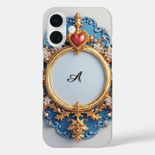Pearl Heart Glow Luxe ✨ Romantic Elegant Frame Case-Mate iPhoneケース (裏面)