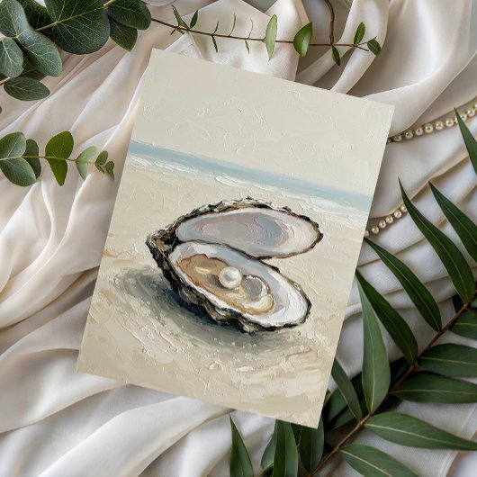 Pearl in Oyster – Coastal Tranquility Postcard ポストカード