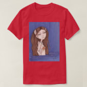 Pearl Mermaid fantasy big eyes art Tシャツ (デザイン正面)