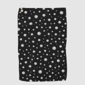 Pearl Pattern on Black Background ゴルフタオル (正面)
