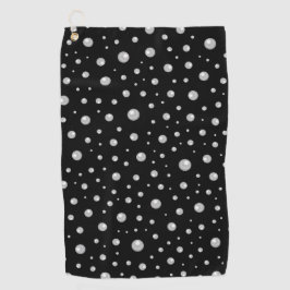 Pearl Pattern on Black Background ゴルフタオル