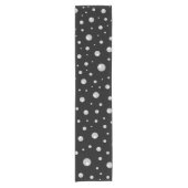 Pearl Pattern on Black Background ショートテーブルランナー (正面)