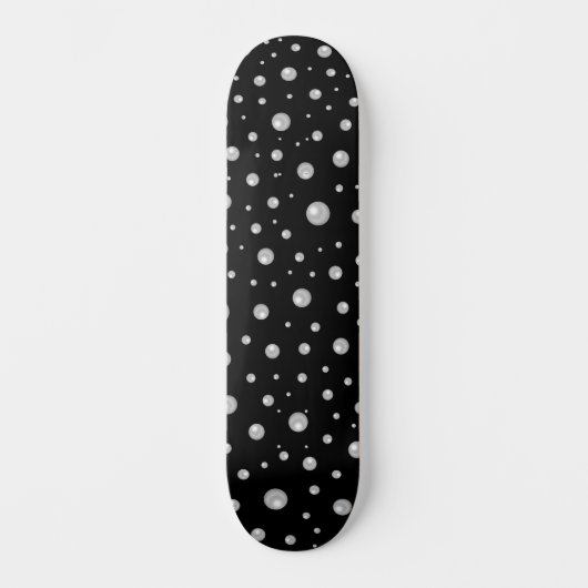 Pearl Pattern on Black Background スケートボード (正面)