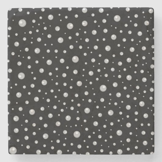 Pearl Pattern on Black Background ストーンコースター (正面)