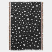 Pearl Pattern on Black Background スローブランケット (正面縦)