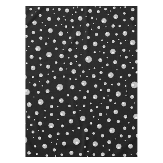 Pearl Pattern on Black Background テーブルクロス (正面)