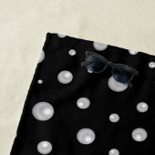 Pearl Pattern on Black Background ビーチタオル (インサイチュ)