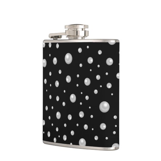 Pearl Pattern on Black Background フラスク (左)