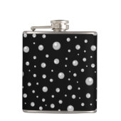Pearl Pattern on Black Background フラスク (正面)