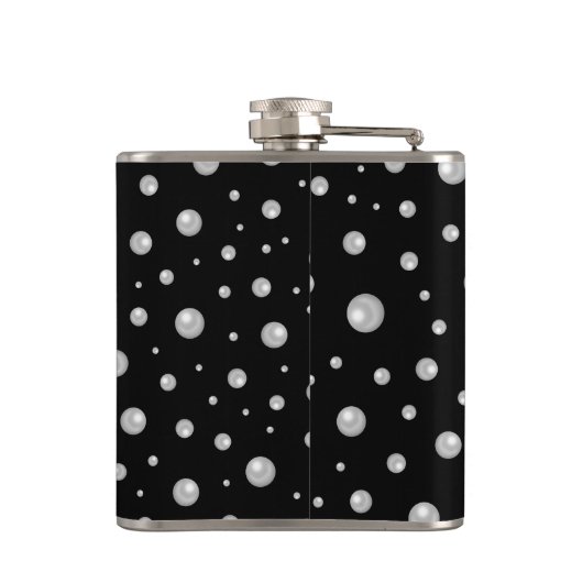 Pearl Pattern on Black Background フラスク (裏面)