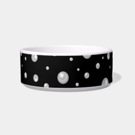 Pearl Pattern on Black Background ボウル