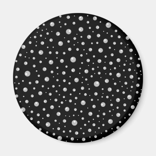Pearl Pattern on Black Background マグネット (正面)