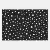 Pearl Pattern on Black Background ラッピングペーパーシート (正面3)