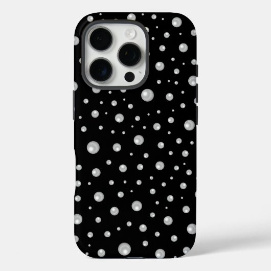 Pearl Pattern on Black Background Case-Mate iPhoneケース (裏面)