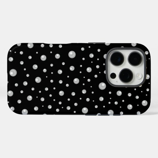 Pearl Pattern on Black Background Case-Mate iPhoneケース (裏面 (横))