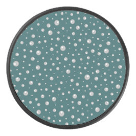 Pearl Pattern on Transformative Teal Background アイスホッケーパック