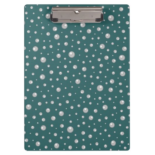 Pearl Pattern on Transformative Teal Background クリップボード (正面)