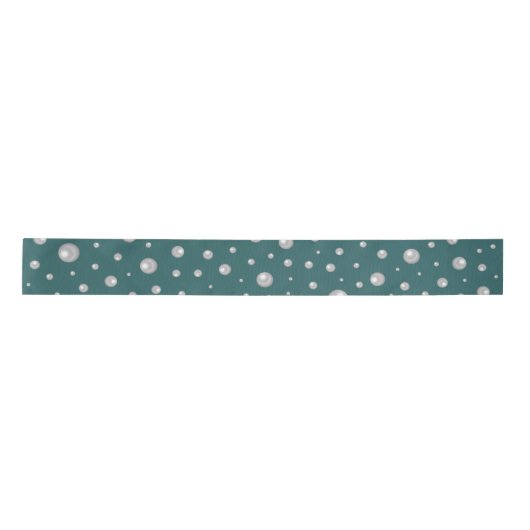 Pearl Pattern on Transformative Teal Background サテンリボン (正面)
