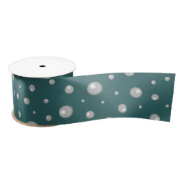 Pearl Pattern on Transformative Teal Background サテンリボン