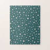 Pearl Pattern on Transformative Teal Background ジグソーパズル (縦)
