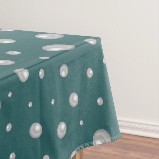 Pearl Pattern on Transformative Teal Background テーブルクロス (インサイチュ)