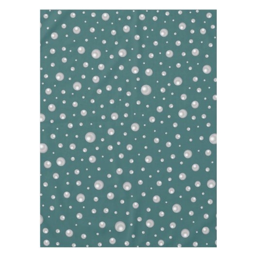 Pearl Pattern on Transformative Teal Background テーブルクロス (正面)