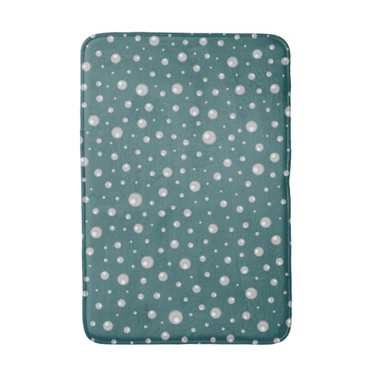 Pearl Pattern on Transformative Teal Background バスマット (正面縦)