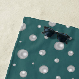 Pearl Pattern on Transformative Teal Background ビーチタオル