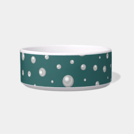 Pearl Pattern on Transformative Teal Background ボウル