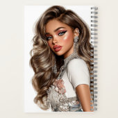 Pearl & Rhinestone Glam Girl Spiral Notebook ノートブック (裏面)